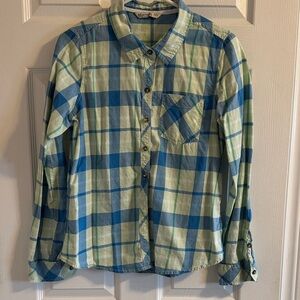 Bluenotes Blue and Green Plaid Button Down Shirt